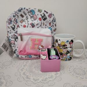 Hello Kitty Pink and White Kids Backpack Set